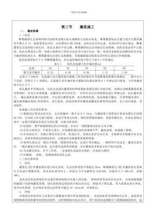 灌浆施工样本