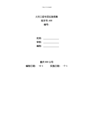 火灾专项应急预案已修改样本