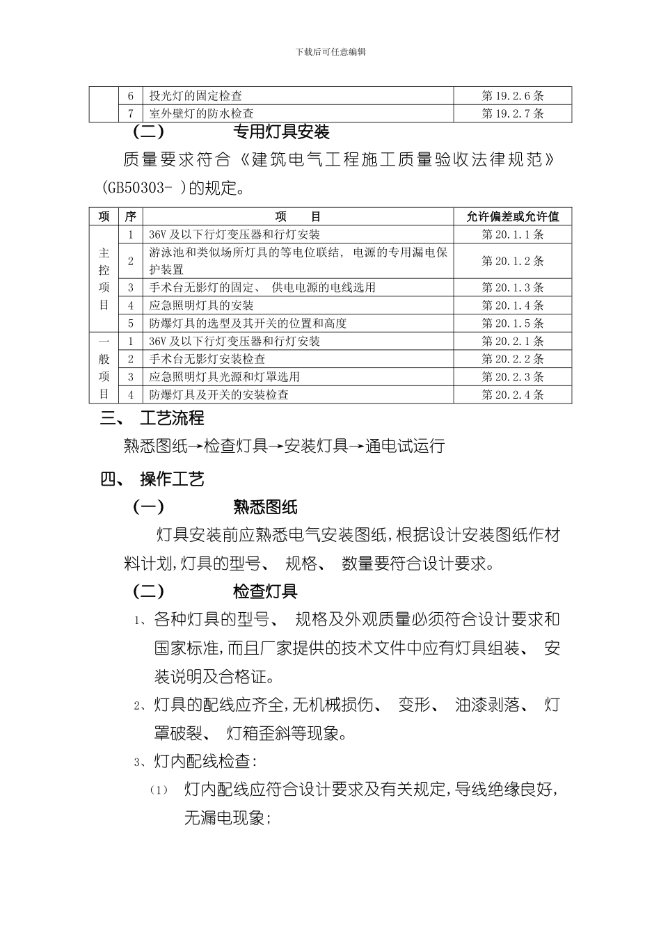 灯具安装工程施工方案样本_第3页
