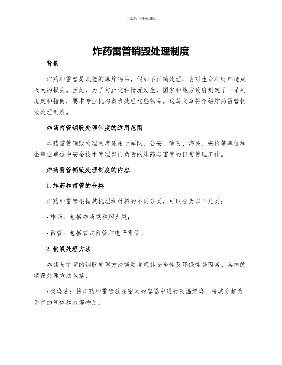 炸药雷管销毁处理制度_第1页