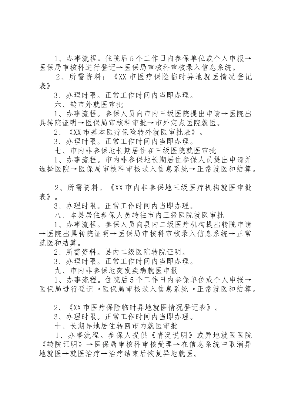 XX县区城镇职工医疗保险局办事指南_第2页