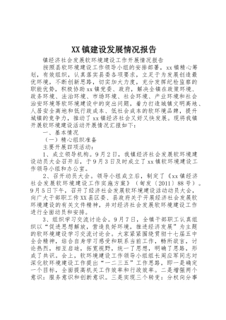 XX镇建设发展情况报告