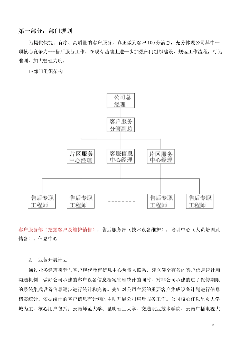 售后服务中心计划_第2页