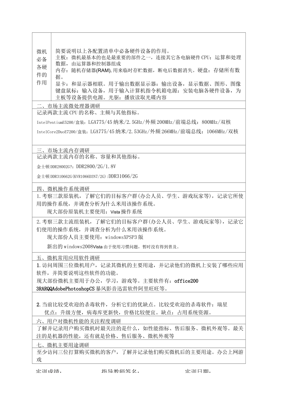 《微机系统与维护实训报告》答案_第2页