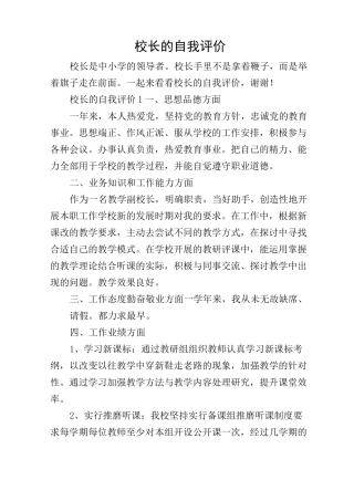 校长的自我评价