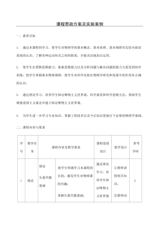 课程思政方法及实施案例大学物理