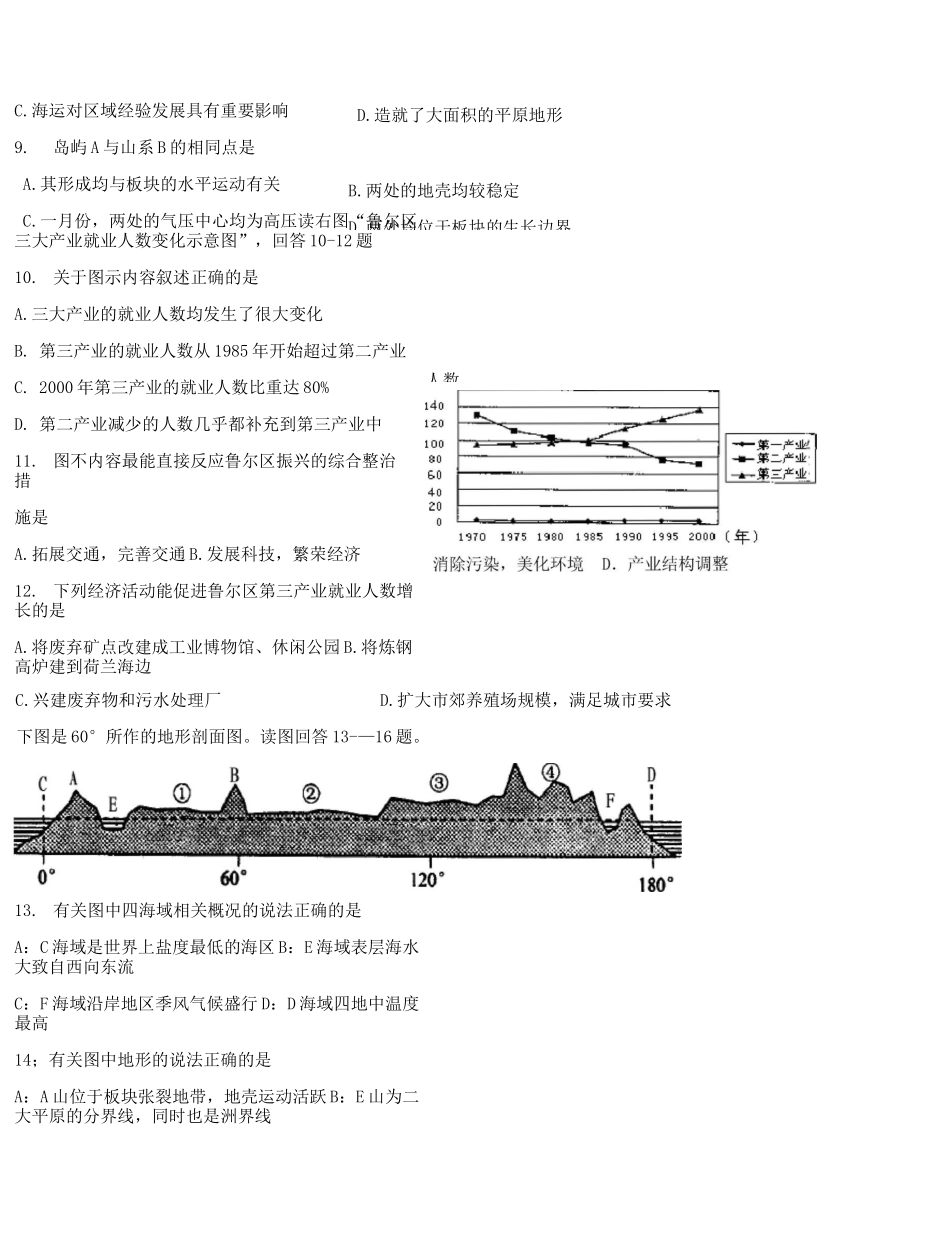 高中世界地理--欧洲练习题_第2页