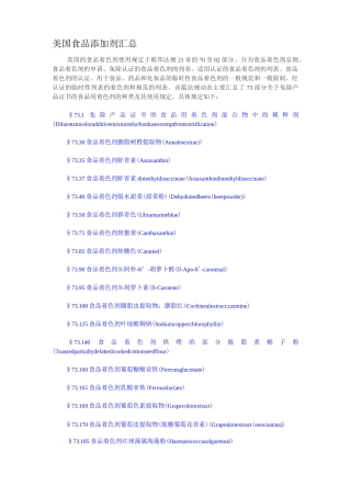美国食品添加剂汇总..