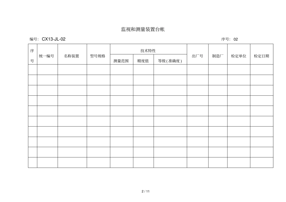 监视和测量装置周期检定完整计划书_第2页