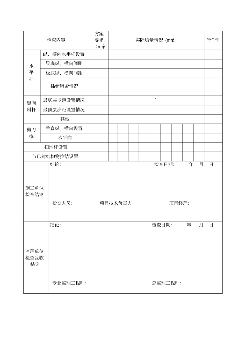 盘扣式支架验收记录表_第2页