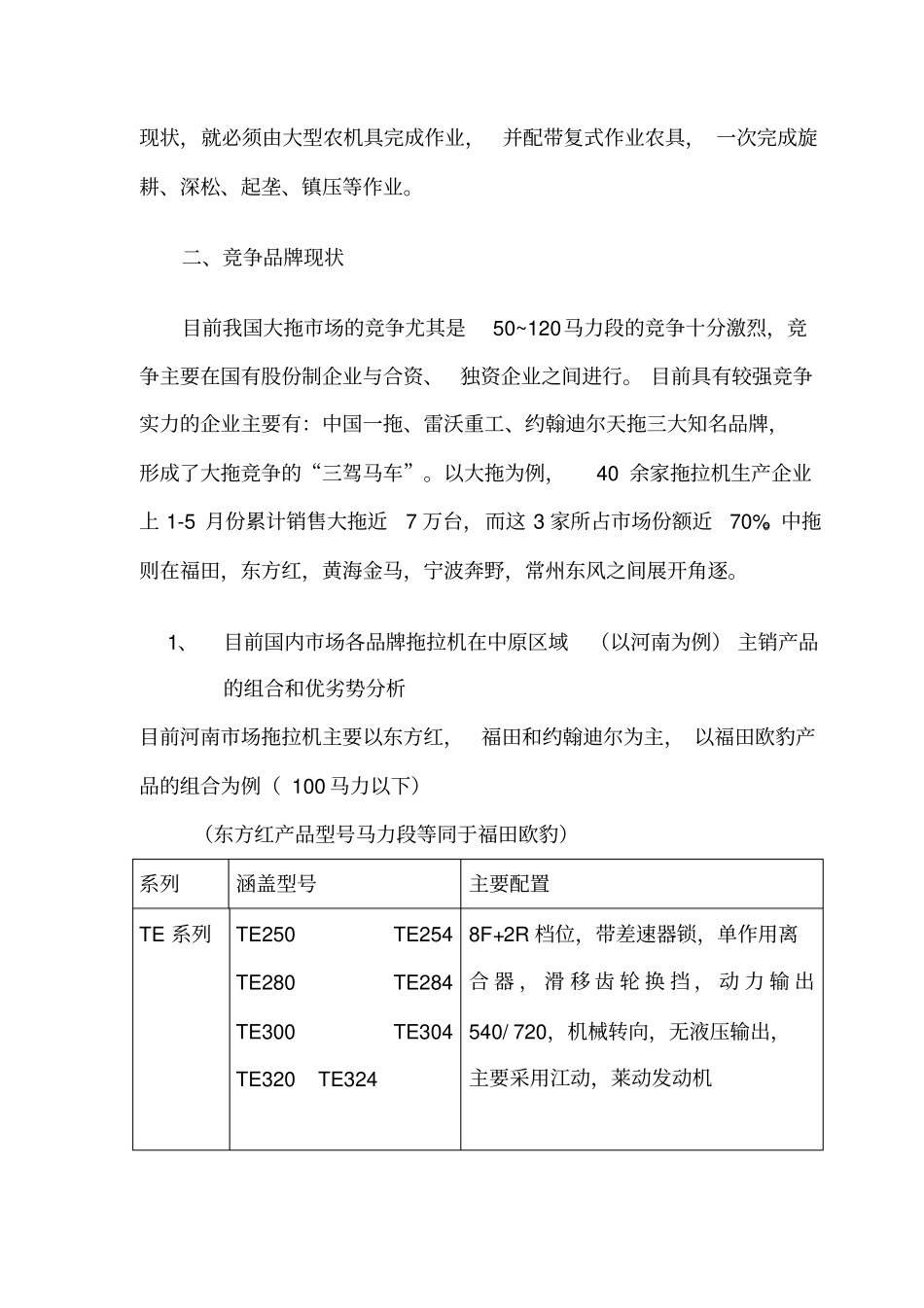 目前国内各品牌拖拉机场分析_第2页