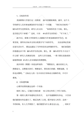 目标与成功的励志小故事