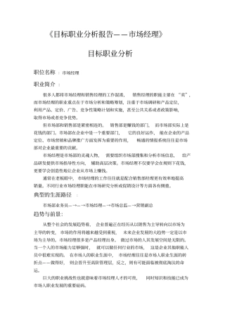 目标职业分析报告