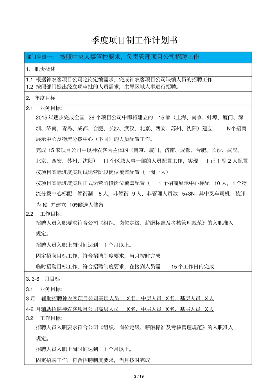 目标计划书神农客含物流行政人事中心_第3页