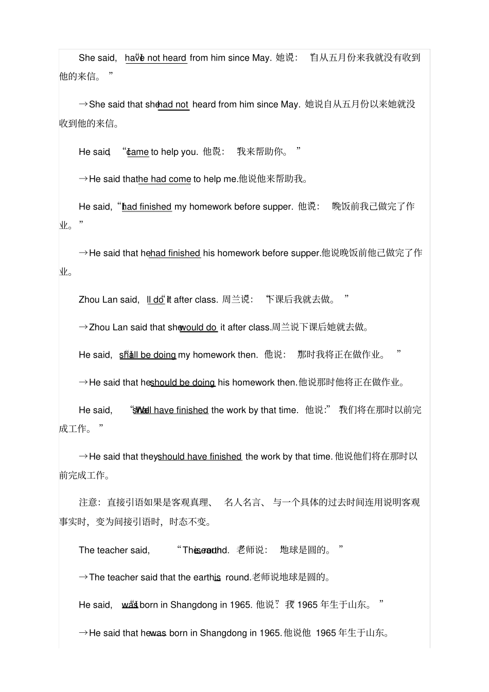 直接引语和间接引语用法讲解_第3页