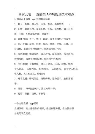 直播类APP功能及技术难点