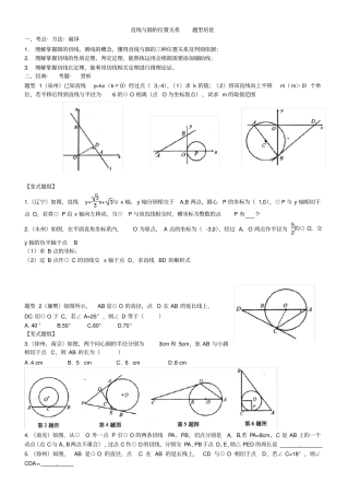 直线与圆的位置关系培优题型