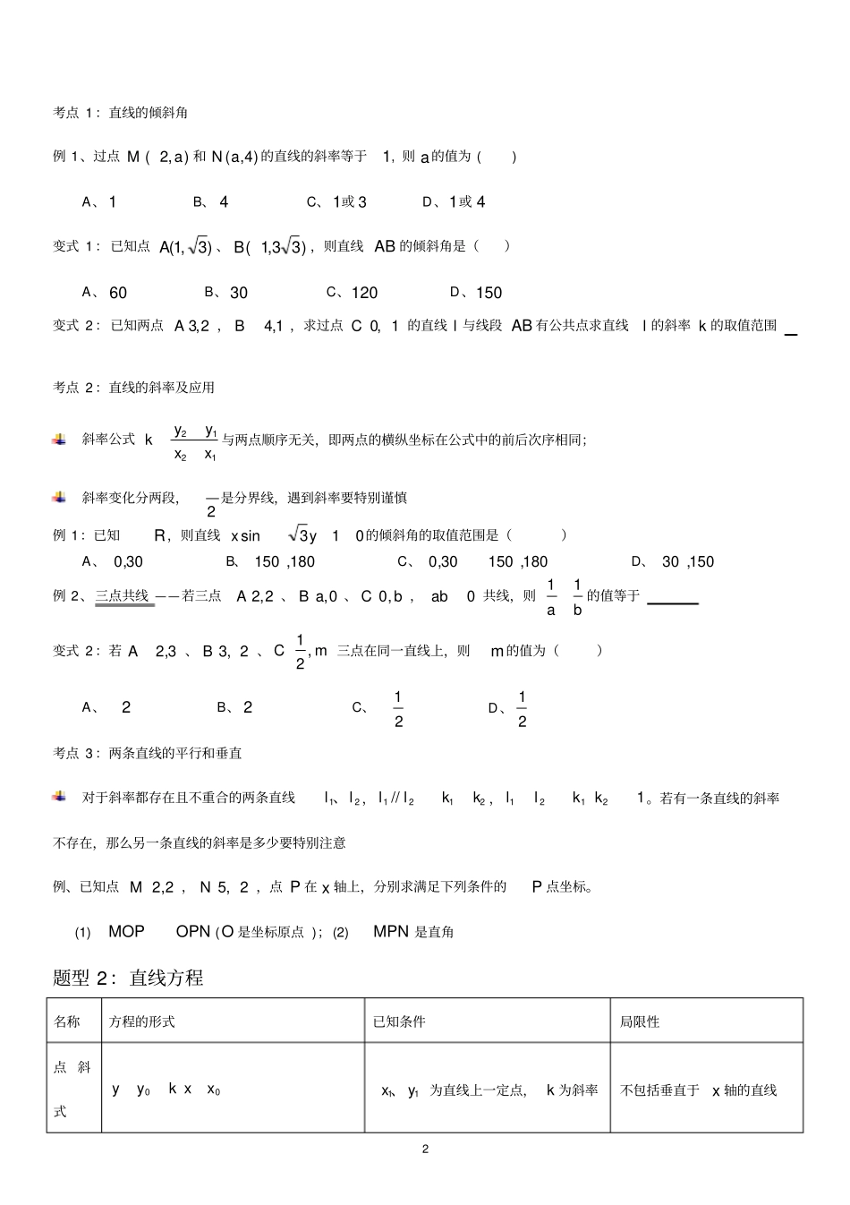 直线与直线方程复习_第2页