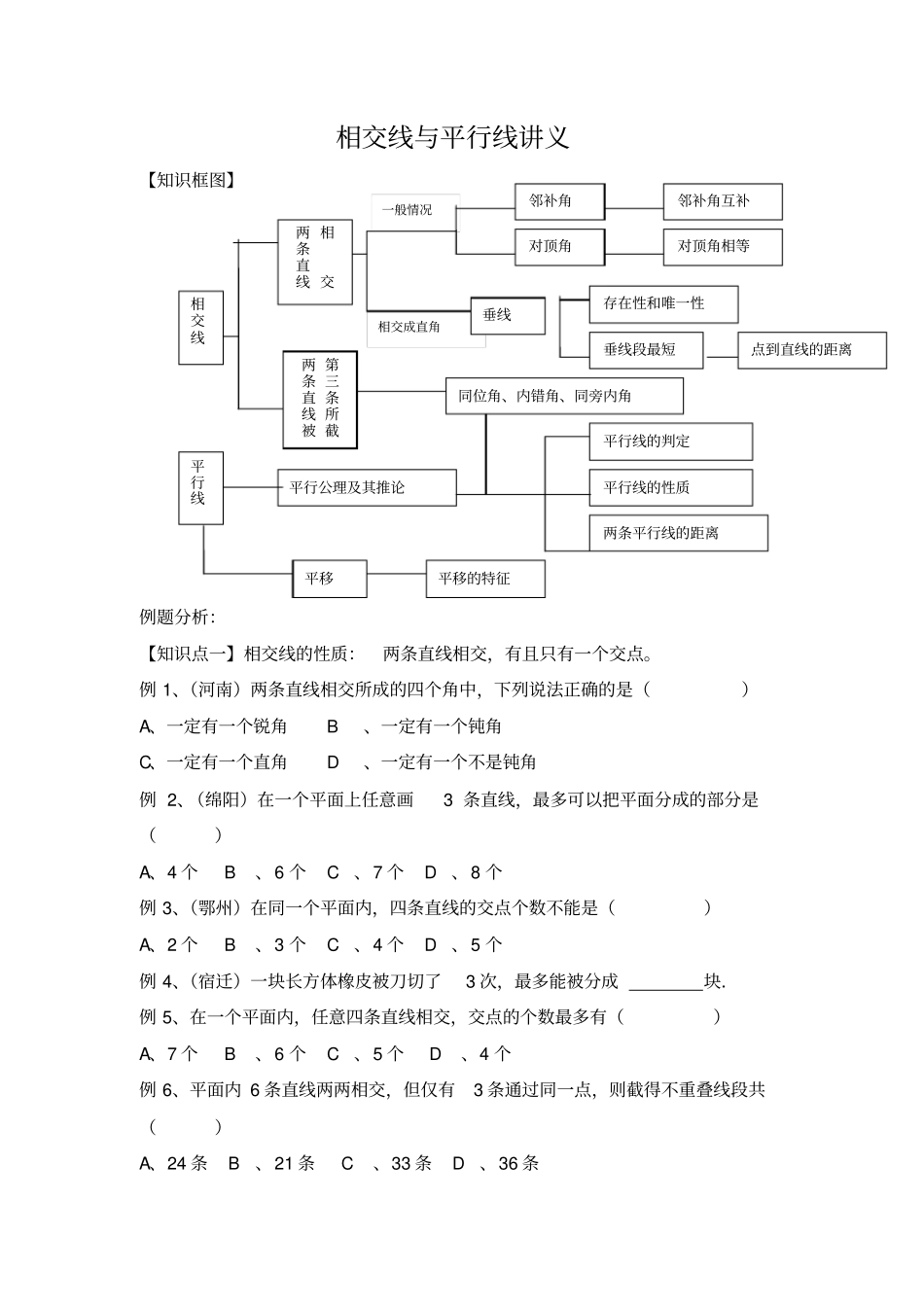相交线与平行线讲义OK_第1页