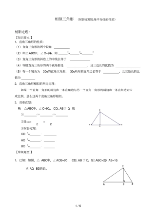 相似射影定理私人整理