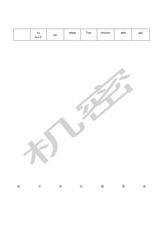 真空单位换算表