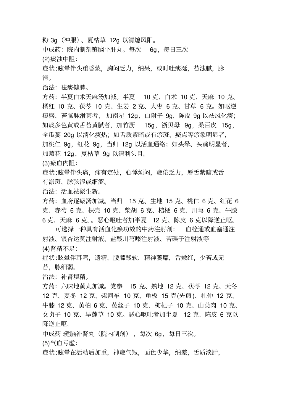 眩晕的中医诊疗方案_第2页