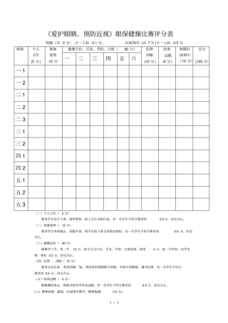 眼保健操比赛评分表