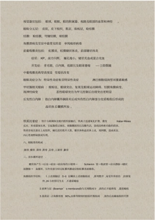 眼科学考试重点总结