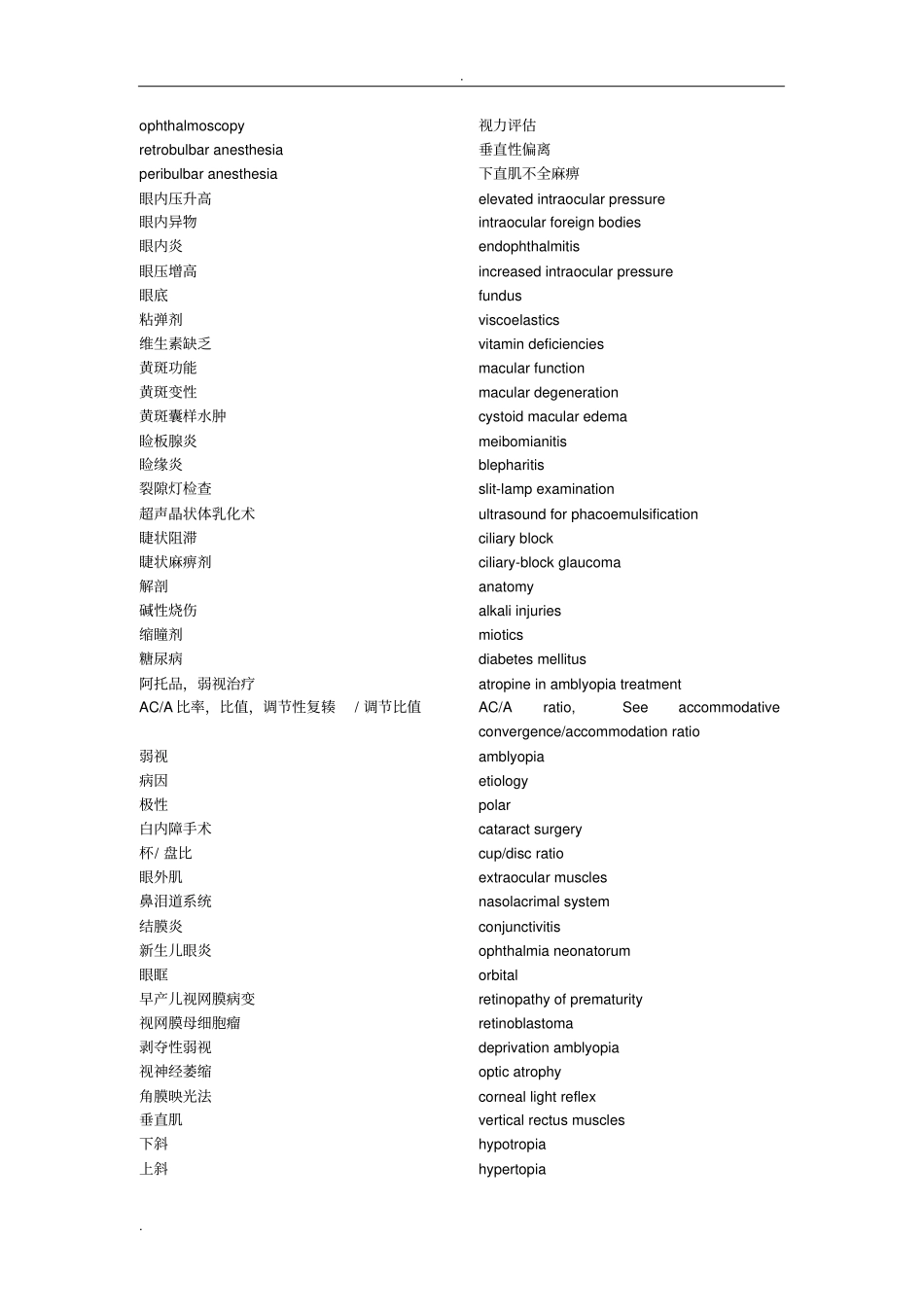 眼科词汇中英文对照_第3页