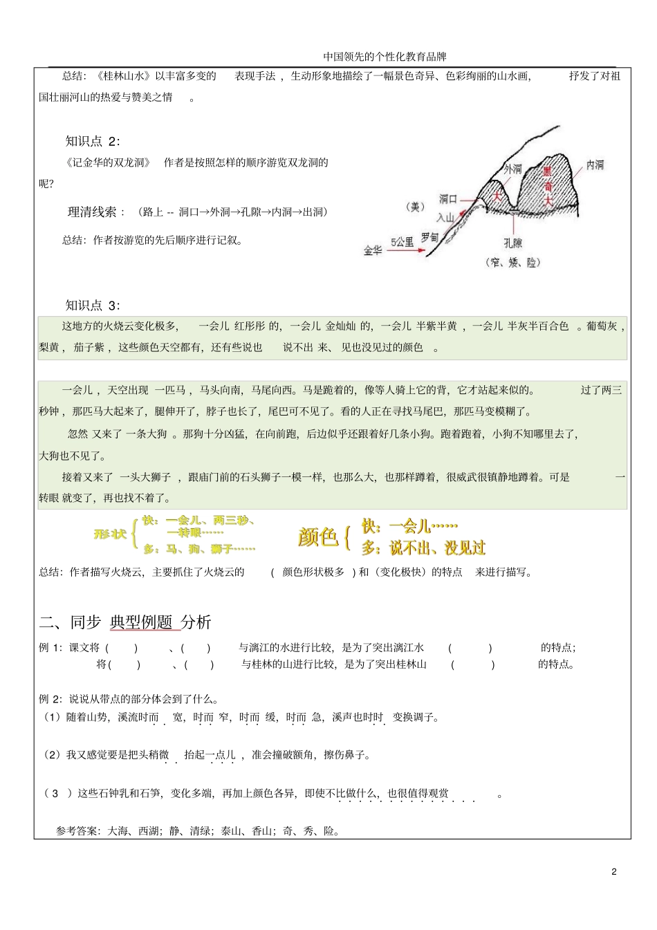 知名教育机构小升初语文之写景状物文章阅读分析_第2页