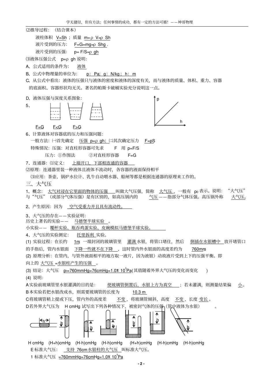 知识点汇总详细版压强浮力_第2页