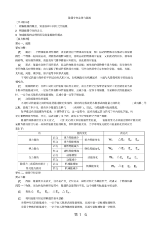 知识讲解能量守恒定律与能源