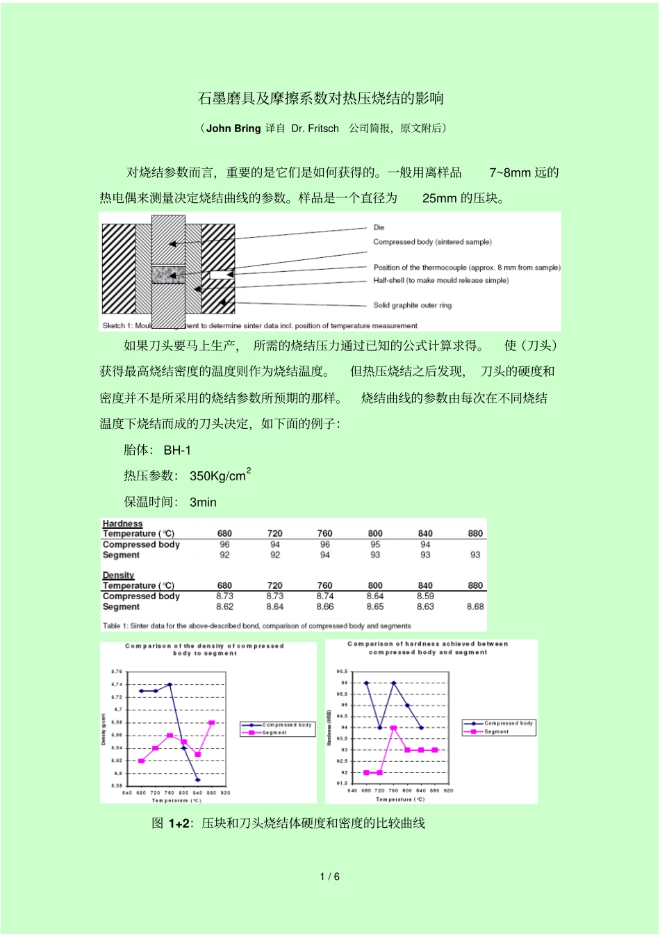 石墨模具及摩擦系数对热压烧结的影响译自飞羽简报2003年07期_第1页