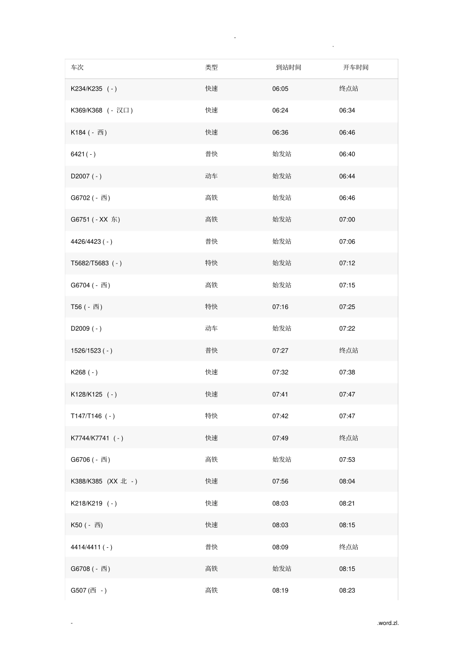 石家庄火车时刻表_第2页