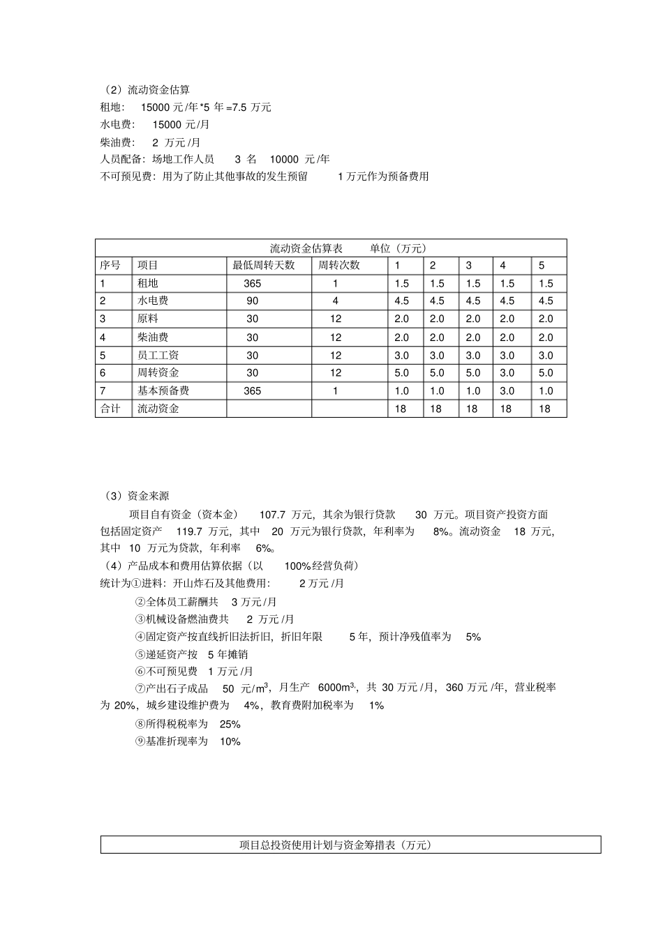 石料厂项目投资计划书_第2页