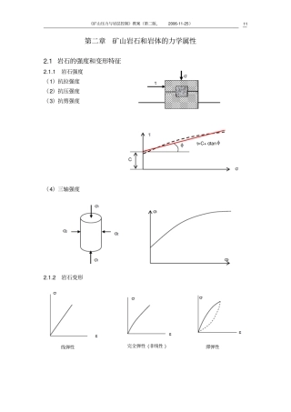 矿山岩石和岩体的力学属性
