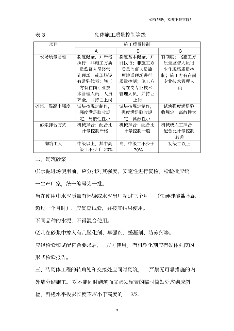 砌体工程施工监理实施细则_第3页