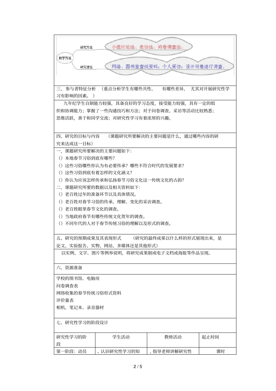 研究性学习设计方案_第2页