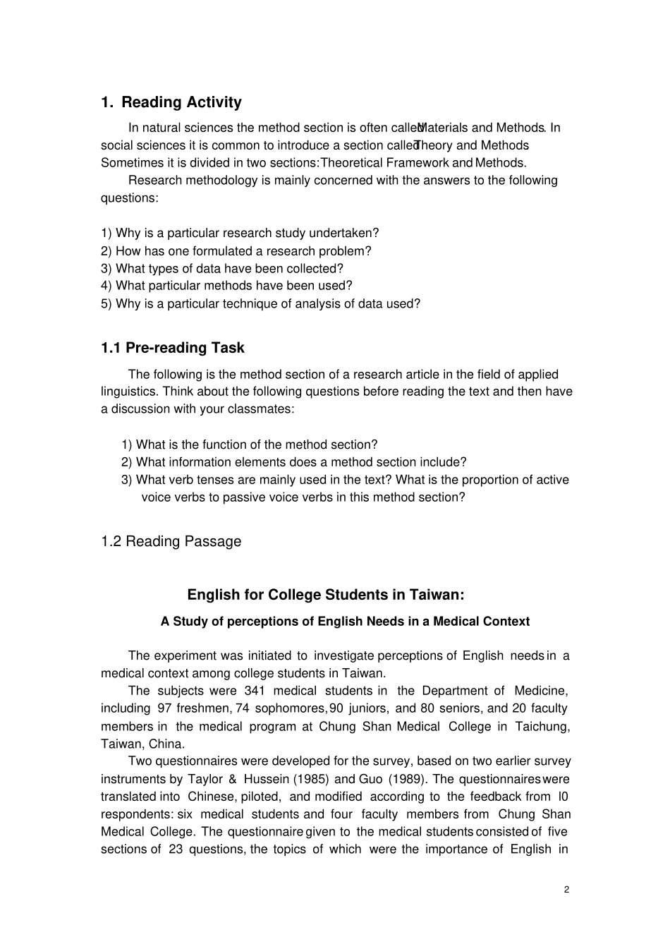 研究生学术英语写作教程Unit4DescribingMethodology推荐文档_第2页