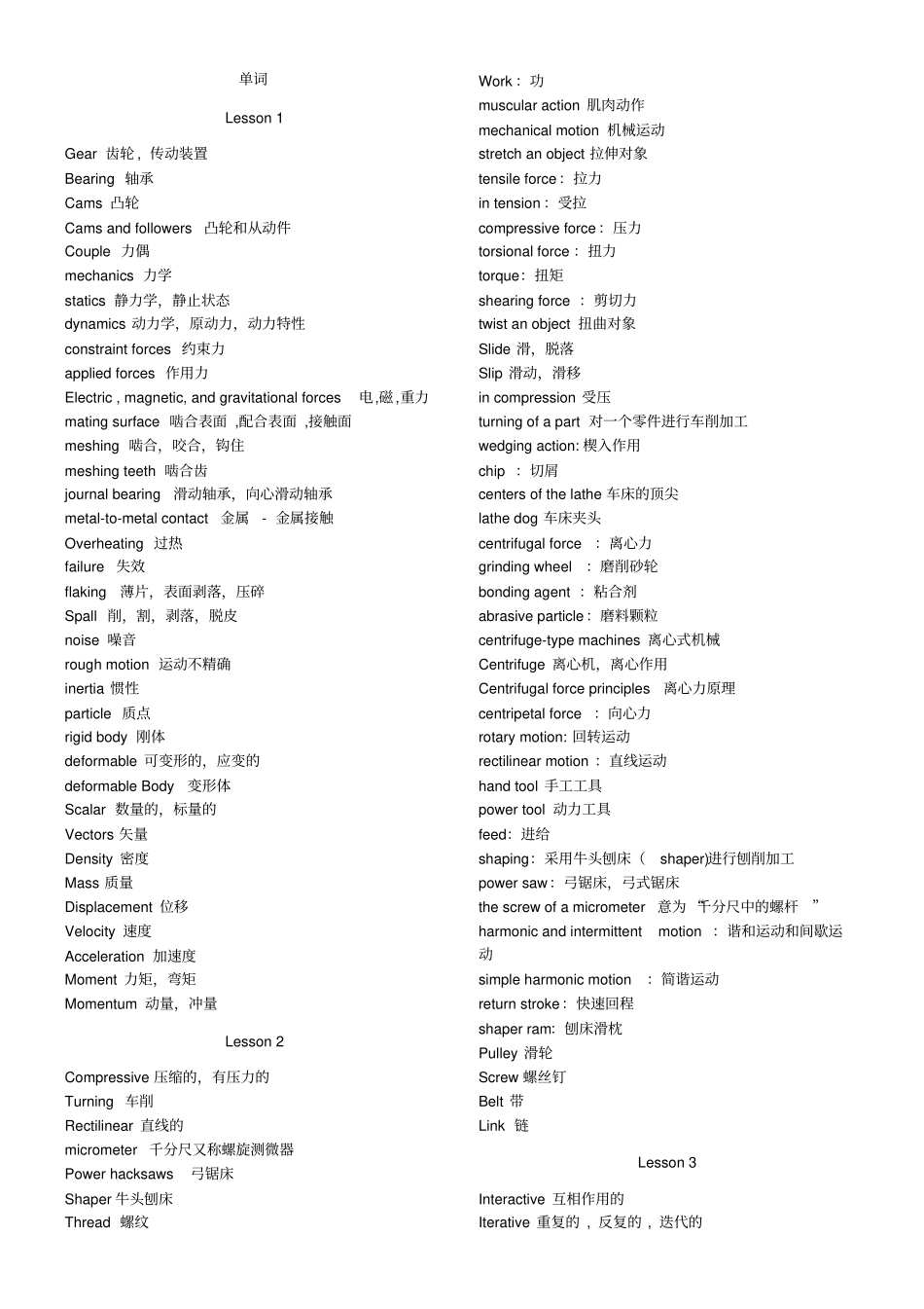 研究生机械工程专业英语考试必背单词_第1页