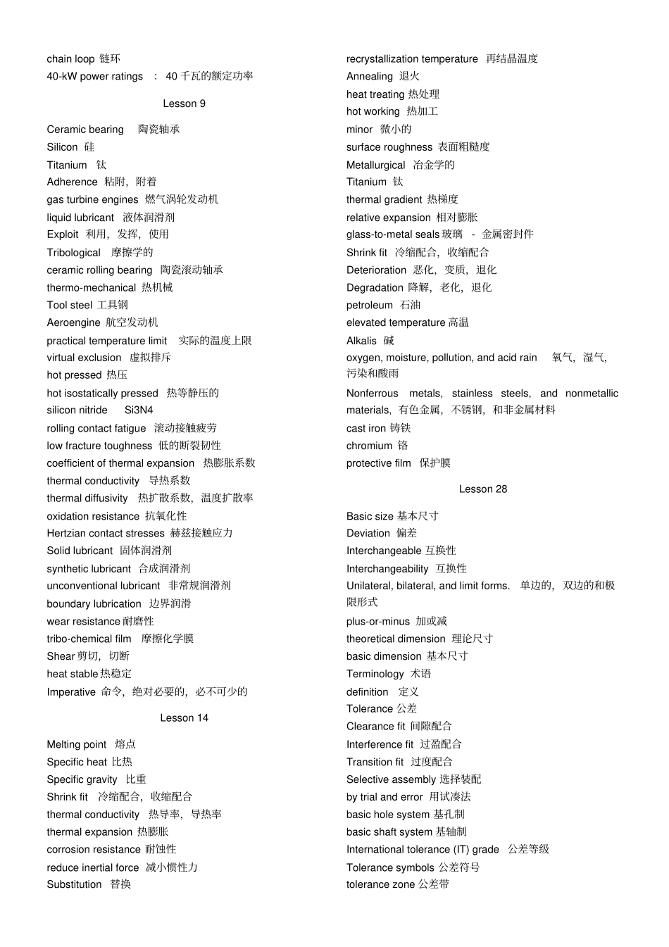 研究生机械工程专业英语考试必背单词_第3页