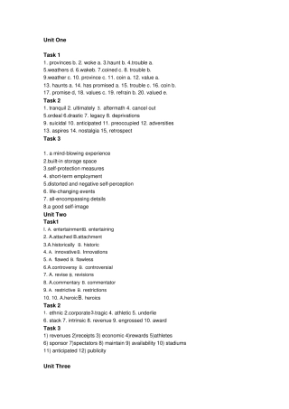 研究生英语综合教程下课后习题答案