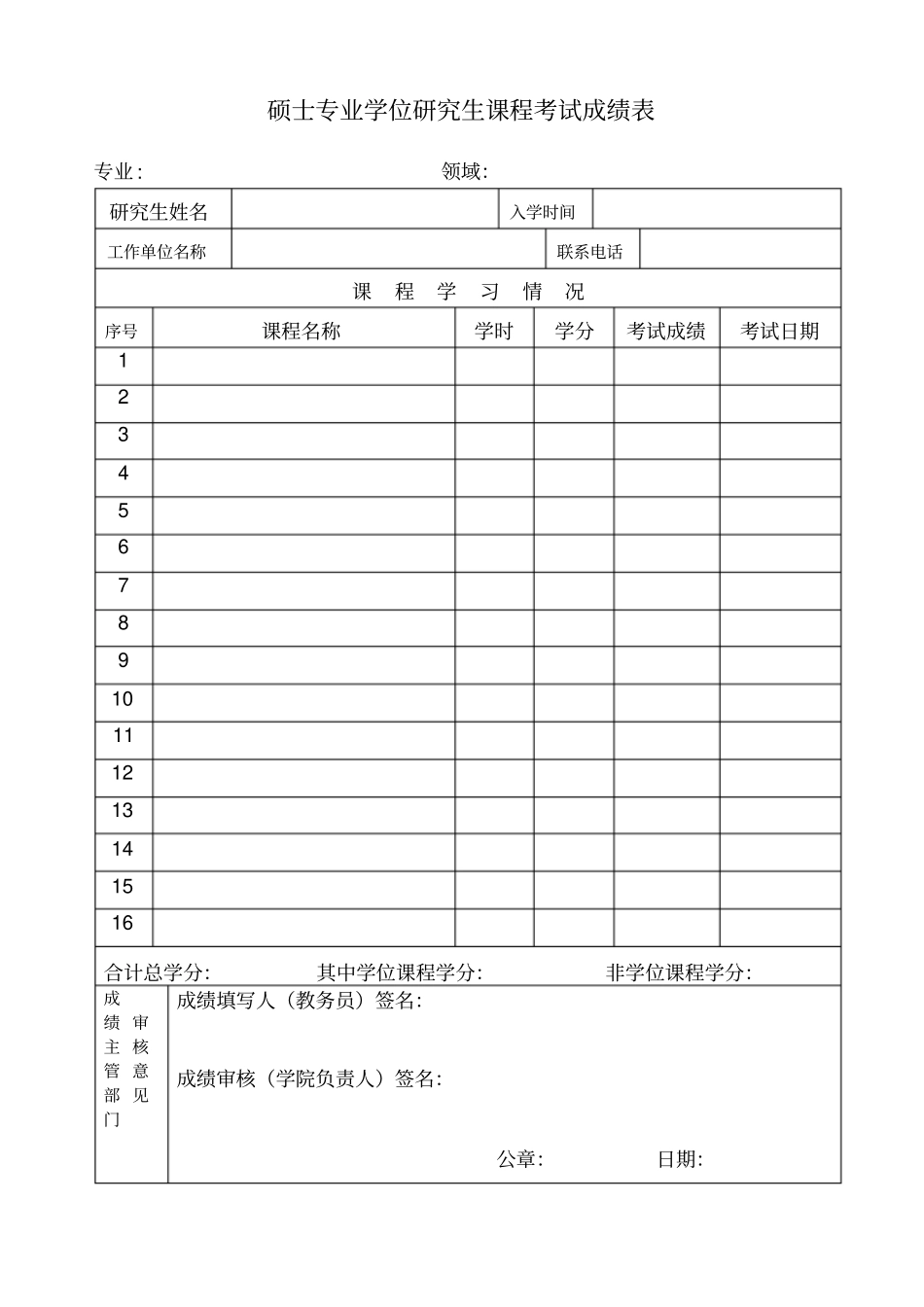 硕士专业学位研究生学位申请表_第3页