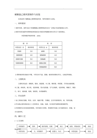 硬聚氯乙烯风管制作与安装