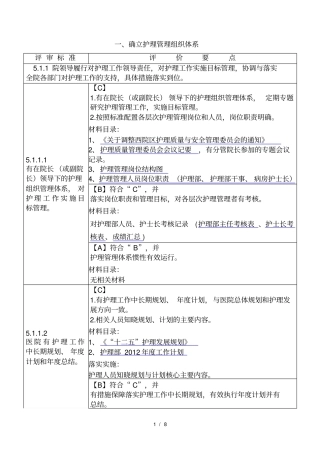 确立护理管理组织体系