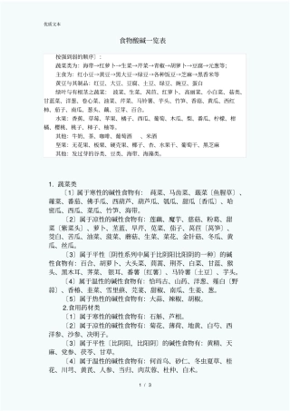 碱性食物一览表