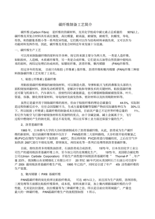 碳纤维制备工艺简介讲解