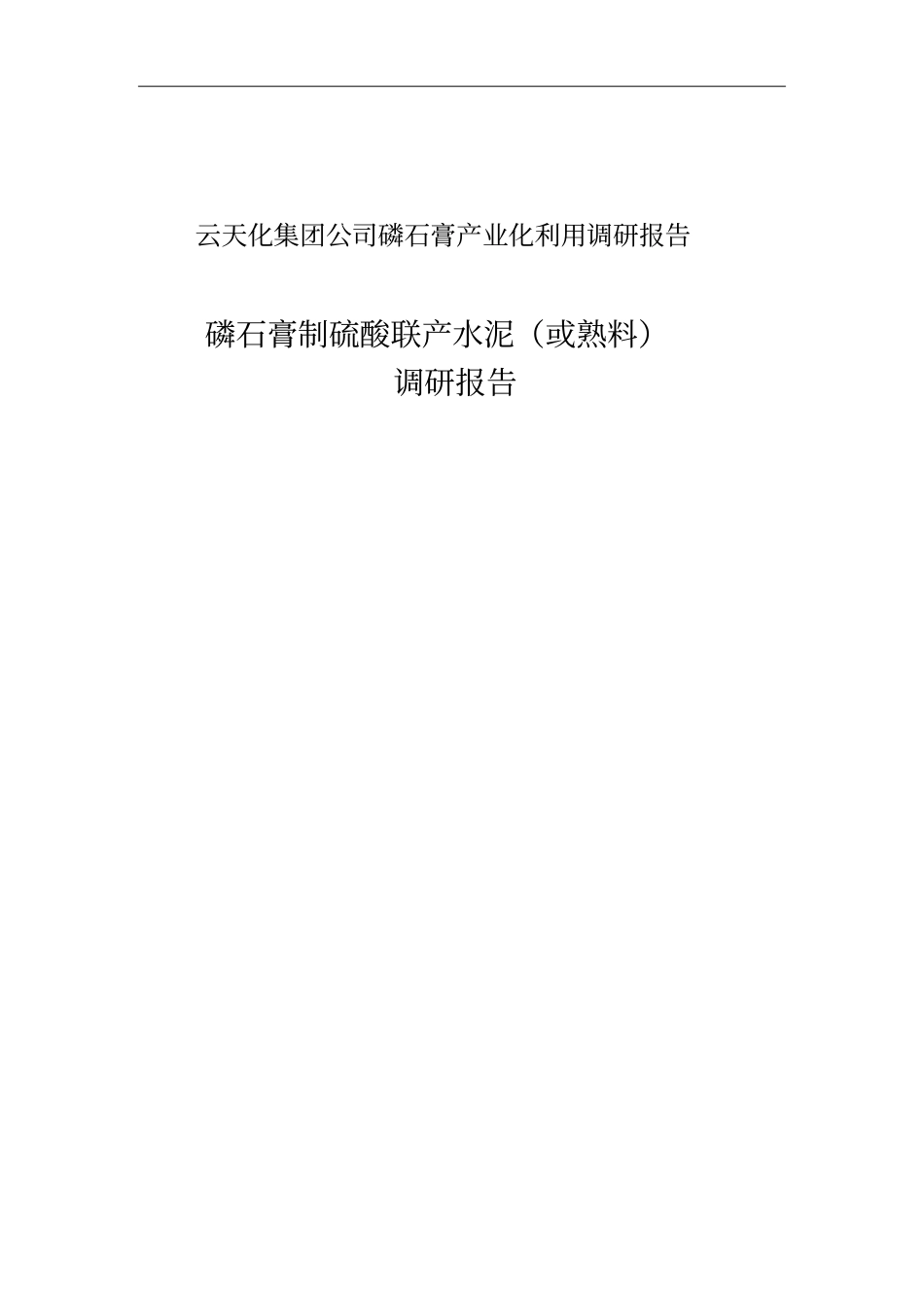 磷石膏制硫酸联产水泥或熟料可行性研究报告1定_第1页