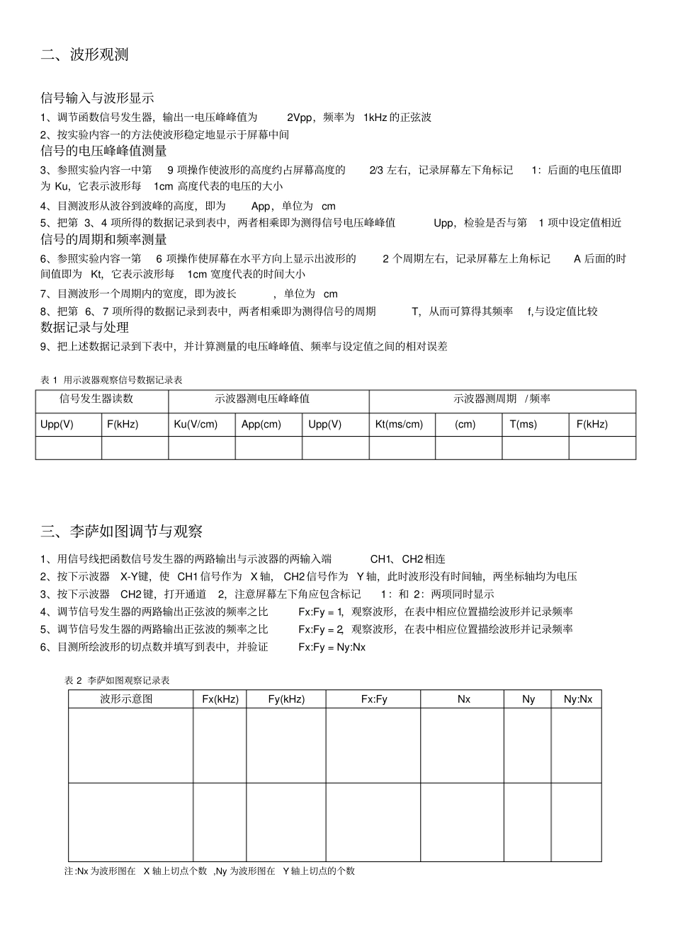 示波器试验内容与步骤_第2页