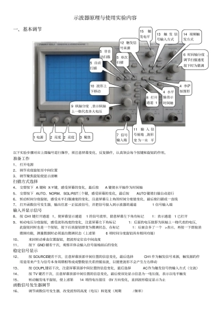 示波器试验内容与步骤